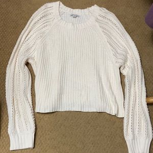 American Eagle Cream Color Cropped Sweater